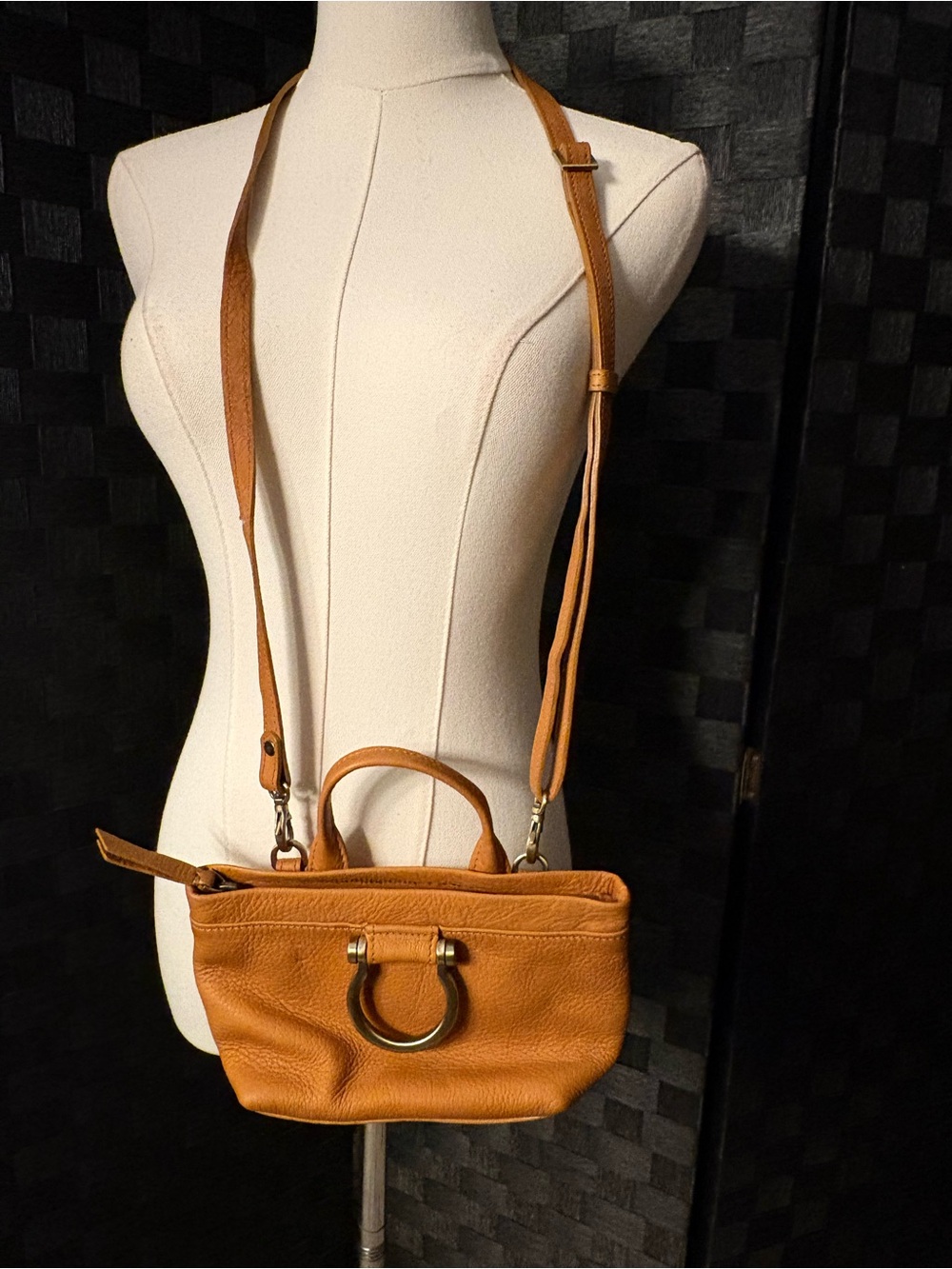 Sapahn Roger Mini Crossbody 
whiskey buttery-soft leather
